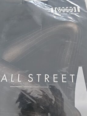 NIP Sexy Wolford Black Pinstripped Wall Street Tightd SemiSheer- Medium